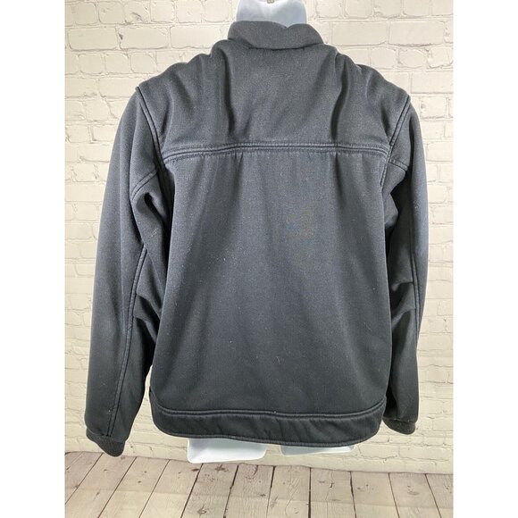 VTG CC Filson Navy Blue Wool Lined Full Zip Collarless Jacket Inner Pocket M USA - Picture 2 of 10